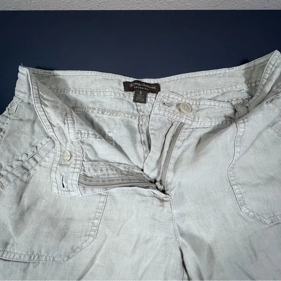 Tommy Bahama 100% Linen Khaki Shorts Size 6 | Leigh Fit Low Rise - Picture 12 of 12